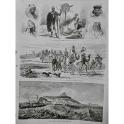 1868 MI EXPEDITION ANGLAIS ABYSSINIE CARAVANE CHAMEAU MER ROUGE