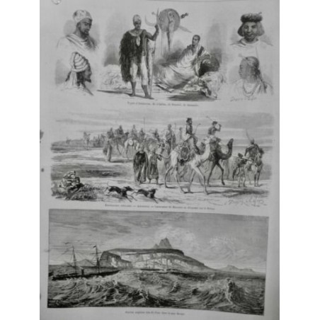 1868 MI EXPEDITION ANGLAIS ABYSSINIE CARAVANE CHAMEAU MER ROUGE