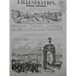 1857 I LE HAVRE PASSAGE MAJESTES IMPERIALES ARC TRIOMPHE CARROSSE SIGLE AIGLE