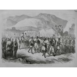 1868 MI EXPEDITION ANGLAISE ABYSSINIE CAMP ROI TIGRE