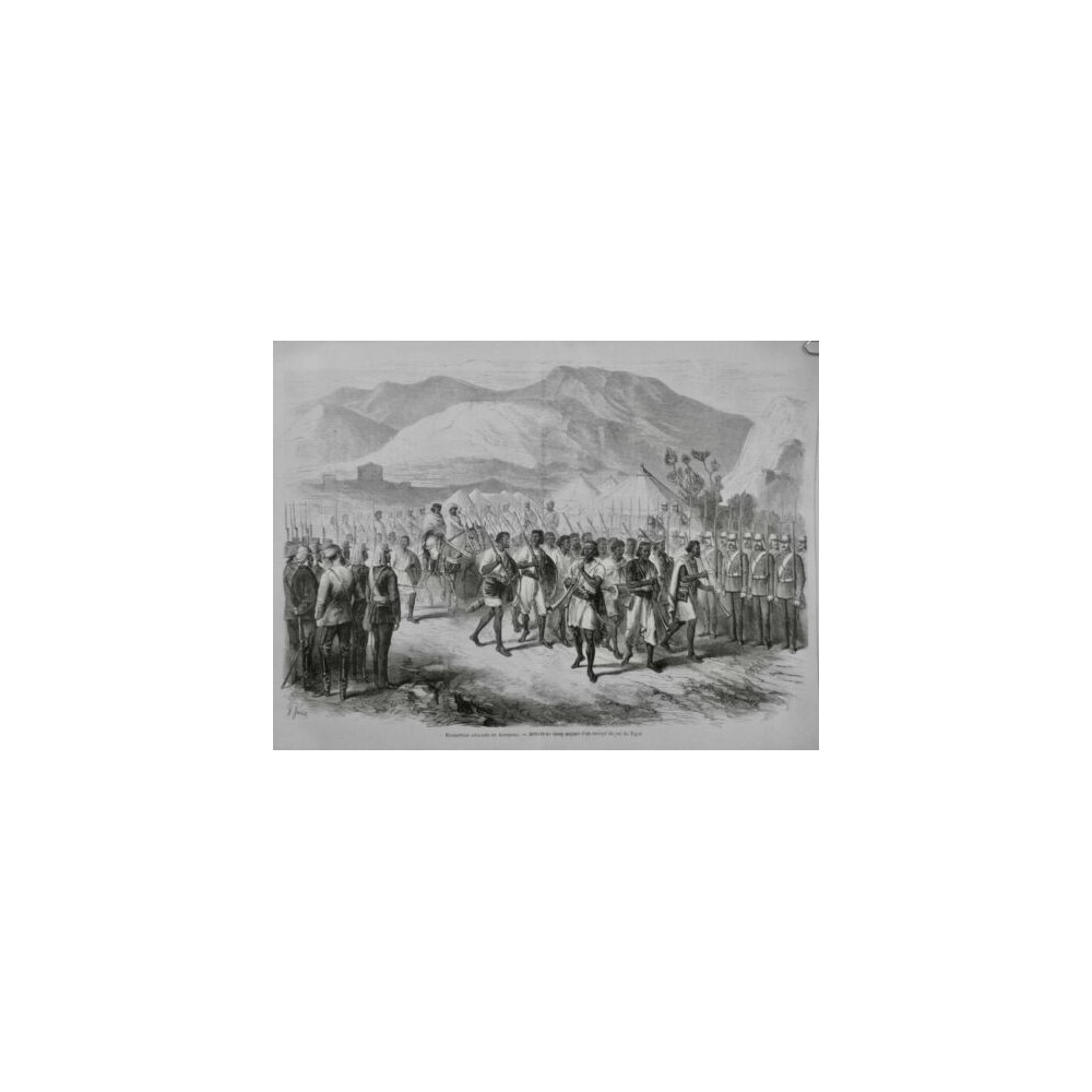 1868 MI EXPEDITION ANGLAISE ABYSSINIE CAMP ROI TIGRE