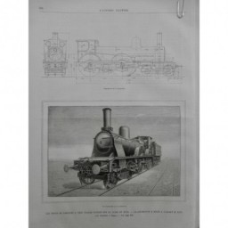 1890 UI LOCOMOTIVE TRES GRANDE VITESSE BOGIE AVANT LIGNE NORD DIAGRAMME