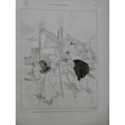 1890 MI PARIS DINER SALPETRIERE VIELLES FEMMES DESSIN VIERGE