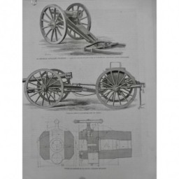 1875 I ARTILLERIE PRUSSIENNE CANON CAMPAGNE ACIER FONDU ROUE MOYEUX METALLIQUES