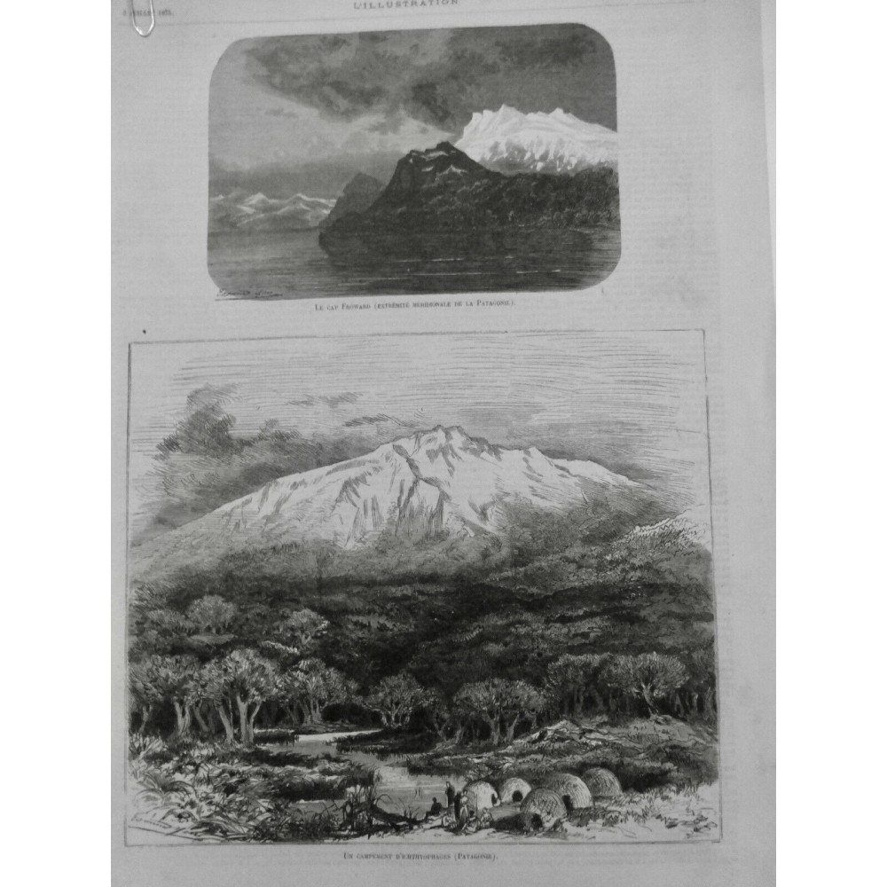 1875 I PATAGONIE CAP FROWARD MONTAGNE NEIGE CAMPEMENT ICHTHYOPHAGE PEUPLADE