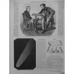 1858 I ECHEC PARTIE MORPHY JOUEUR AMERICAIN ECHIQUIER PIONS ROI REINE TOUR