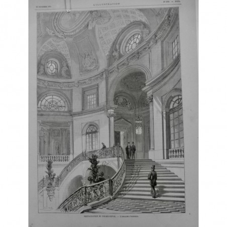 1875 I PALAIS ROYAL RESTAURATION GRAND ESCALIER HONNEUR ARCHITECTURE