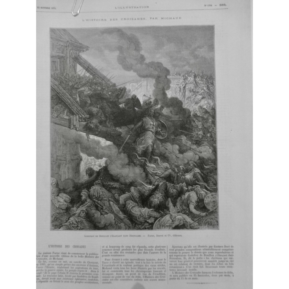 1875 I CROISADE GUERRE SAINTE ERMITE PAPE URBAIN II GODEFROY BOUILLON JERUSALEM