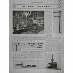 1912 MI MUSEE CRIMINEL PECHARD COMMISSAIRE COLLECTION OBJETS VOL CRIME