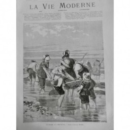 1880 VM PECHE CREVETTE ENFANTS FILET EPUISETTE MAREE BASSE MER