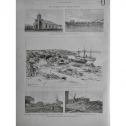 1894 I CYCLONE DIEGO SUAREZ EGLISE ANTSIRANE RUINES NAVIRE GUERRE CÔTES