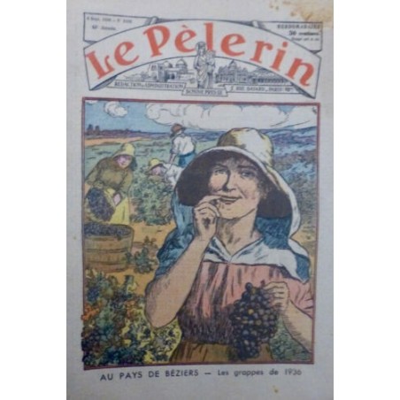 1936 LP VIGNE VIGNERON BEZIERS GRAPPES RAISINS CUEILLETTE VENDANGE