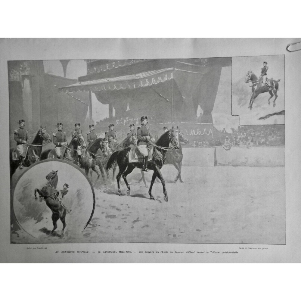 1905 MI CONCOURS HIPPIQUE CARROUSSEL MILITAIRE DEFILE EQUESTRE ECUYER SAUMUR