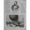 1875 UI BALLON DIRIGEABLE CATASTROPHE ZENITH TISSANDIER CADAVRE NACELLE