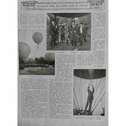 1908 MI GRAND PRIX AEROCLUB FRANCE BALLON TUILERIES MALLET BOUTTIAUX BARTHOU