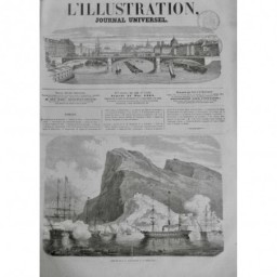 1864 I MAXIMILIEN 1ER ARRIVEE GIBRALTAR NAVIRE PORT