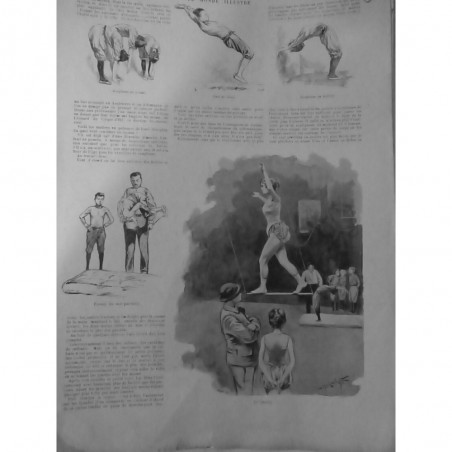 1896 MI CIRQUE MOLIER MOREAU LUTTEUR GYMNASTIQUE SAUT PERILLEUX ACCROBATE TRAPEZ