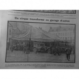 1915 E CIRQUE REQUISITION TRANSFORMATION GARAGE VOITURE ARMEE SOLDAT CHAPITEAU