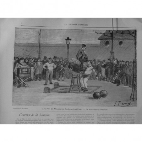 1886 CF CIRQUE FETE MONTMARTRE MACHOIR SAMSON FORCE PORTER HOMME TONNEAU