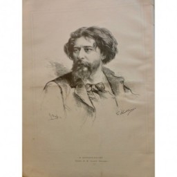 1887 MI ALPHONSE DAUDET PORTRAIT VIE OEUVRES DESSIN VUILLIER