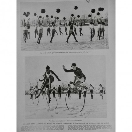 1931 I JEUX ACROBATIE CERCEAUX METALLIQUE NEIGE JEU BALLE ECOLE GYMNASTIQUE