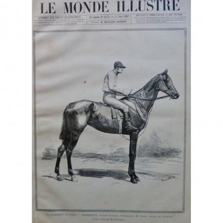 1887 MI COURSE HIPPIQUE GRAND PRIX TENEBREUSE POULICHE AUMONT JOCKEY WOODBURN