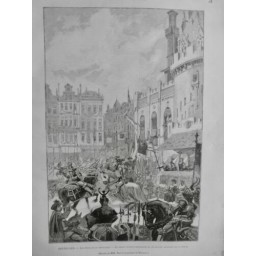 1891 MI BRUXELLES FETE CHEVALERIE TOURNOI JOUTE EQUESTRE