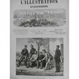 1872 I JEUX DE QUILLES FRONTIERE BRUXELLES PASSE TEMPS TROUPIER MILITAIRE