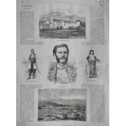 1875 I MONTENEGRO PRINCE NICOLAS 1ER TSETTINIÉ MONASTERE