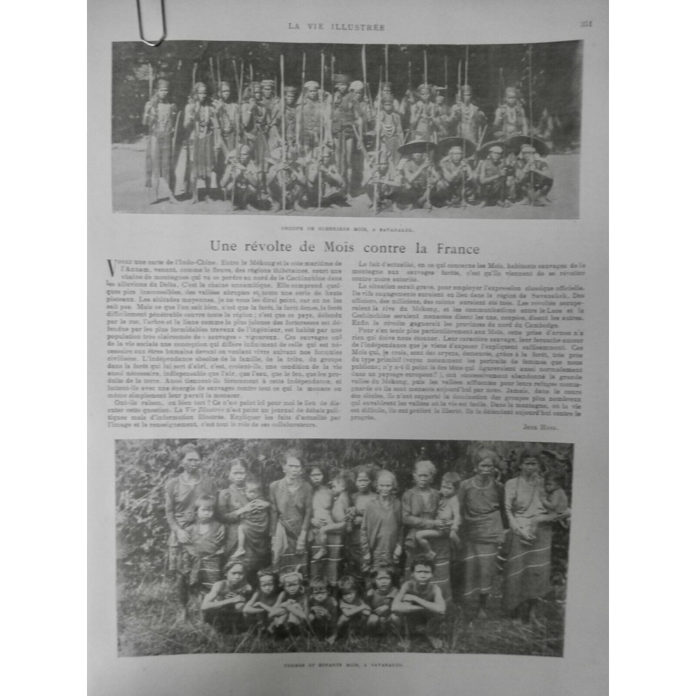 1901 VI TRIBU MOÏS REVOLTE GUERRIER SAVANAKEK FEMME ENFANT