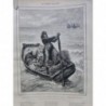 1879 MI CÔTE NORMANDE FEMME MARIN BARQUE PROVISION ENFANT MER TABLEAU BUTIN