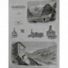 1868 UI CHEMIN FER SYSTEME RAILS FELL MONT CENIS VALLEE SUZE GARE DESSIN POIRET