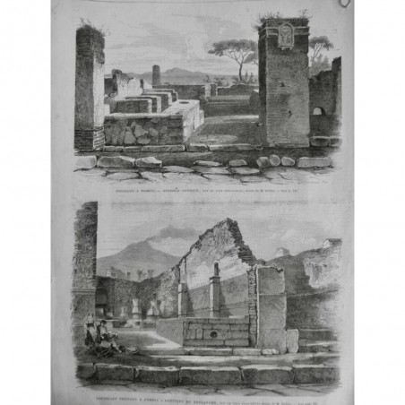 1868 UI FOUILLES POMPEI AUBERGE ANTIQUE BOUTIQUE BOULANGER VOIE STABIENNE ZIELCK