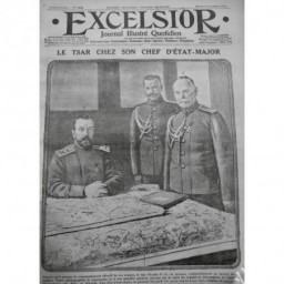 1915 TSAR NICOLAS II RUSSIE IVANOFF CONSEIL GUERRE 3 JOURNAUX