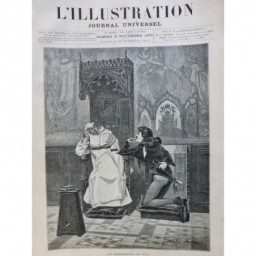 1879 I CONFESSION FOU CATHEDRALE ESPAGNOLE TERREUR MOINE TABLEAU FRAPPA