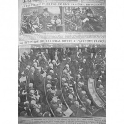 1918 MARECHAL JOFFRE ACADEMICIEN ELECTION DISCOURS 2 JOURNAUX