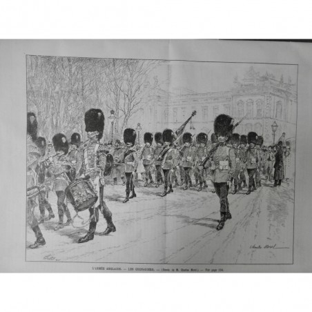 1893 UI ARMEE ANGLAISE GRENADIER TROUPE DESSIN MOREL