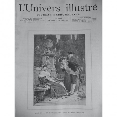 1891 UI BEAUX ARTS AMATEUR FLEURS TABLEAU W.J. MARTENS