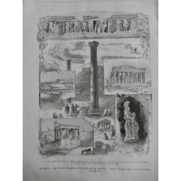 1898 UI GRECE ATHENES RUINES THEATRE BACCHUS ACROPOLE ASCLEPIEION