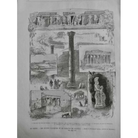 1898 UI GRECE ATHENES RUINES THEATRE BACCHUS ACROPOLE ASCLEPIEION