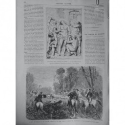 1871 UI ECOLE ROME FLAGELLATION DUC D'AUMALE CHASSE CERF FORET CHANTILLY