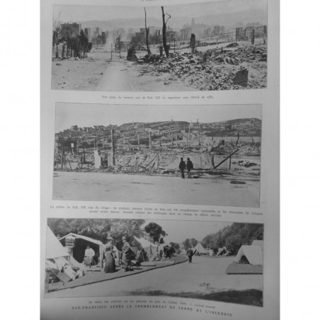 1906 SAN FRANCISCO TREMBLEMENT TERRE INCENDIE CAMP GOLDEN GATE