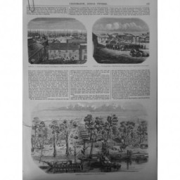 1850 USA CALIFORNIE QUAI ASPINAL MEETING SACRAMENTO DESSIN LEBRETON