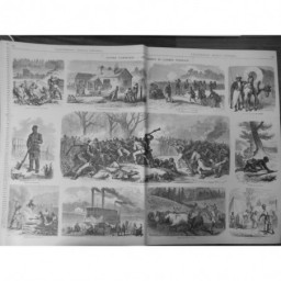 1864 USA GUERRE AMERIQUE NEGRE ARMEE FEDERALE DESSIN GAILDRAU