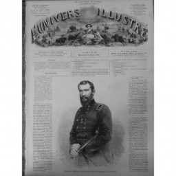 1865 USA SHERIDAN PHILIPP GENERAL UNIONISTE PORTRAIT