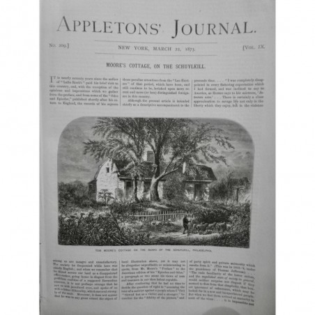 1873 AJ PHILADELPHIE TOM MOORES COTTAGE SCHUYLKILL