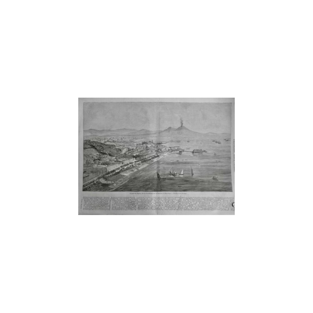 1858 I NAPLES GOLFE CHEMIN FER VOCAN VESUVE FUMEE