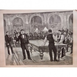 1879 I BILLARD TOURNOI INTERNATIONAL PARIS VIGNAUX VICTOIRE DALY PIO QUEUE BOULE