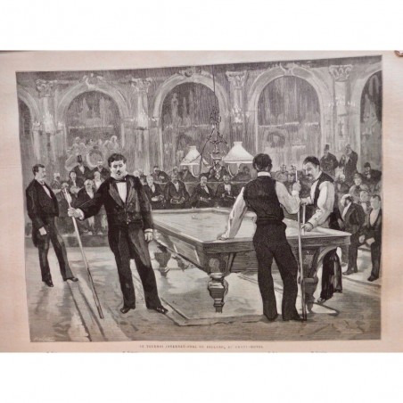 1879 I BILLARD TOURNOI INTERNATIONAL PARIS VIGNAUX VICTOIRE DALY PIO QUEUE BOULE