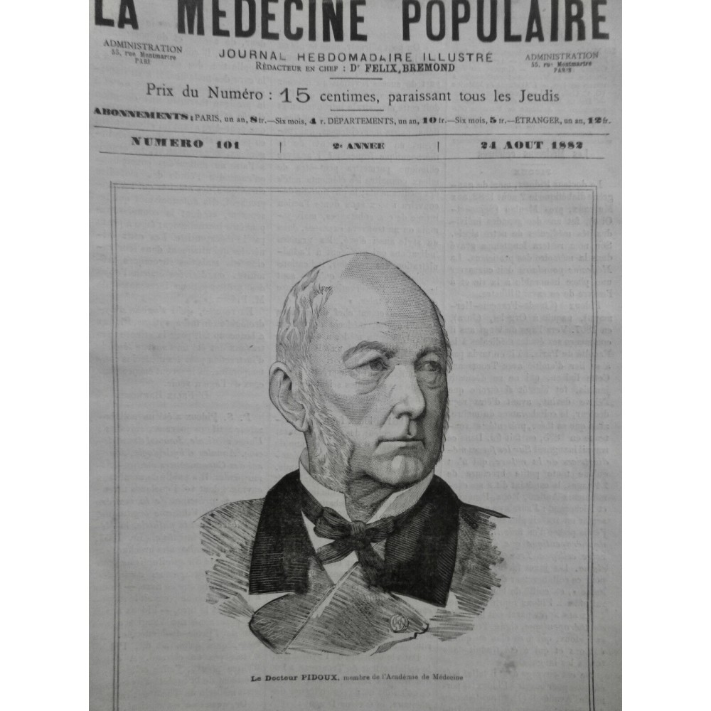 1882 MP DOCTEUR PIDOUX TROUSSEAU OUVRAGE THERAPEUTIQUE